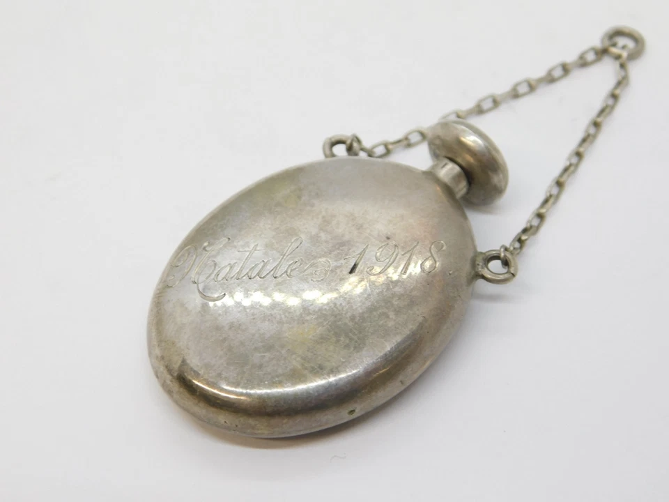 Миниатюрная голландская антикварная парфюмерная бутылка Chatalaine из серебра 0,800 20 века 1918 г. - Изображение 2 из 4