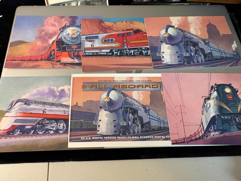 5 Train Postal Covers Plus Front Unaddressed SKU#38439