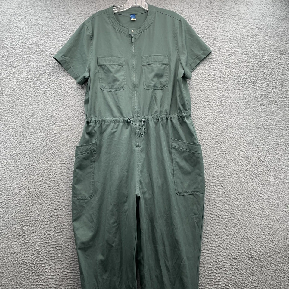 Mono Gap Para Mujer Grande Verde Ejército Minimalista Boho Viaje Academia Ropa de Trabajo Foto 3 de 4