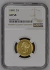 1840-P Liberty Half Eagle — photo from another recent sale