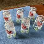 6-Vintage Floral Red, White & Green Tumblers, no cracks or chips — photo 4