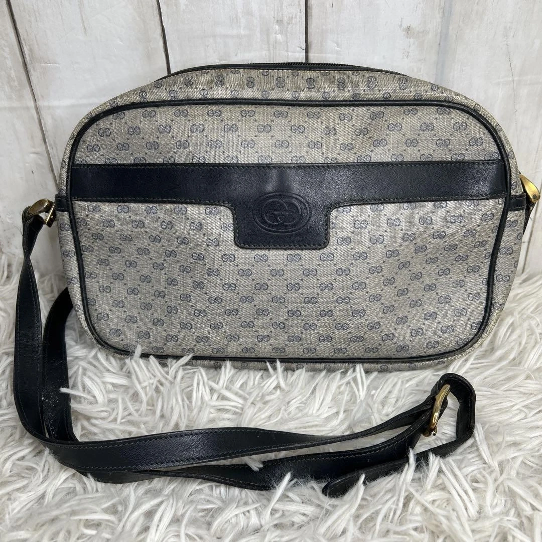 GUCCI Ancien sac à bandoulière Gucci Micro GG gris marine #PG43DK