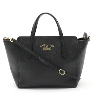 GUCCI Swing Mini sac à poignée supérieure 2WAY bandoulière noir or quincaillerie 368827