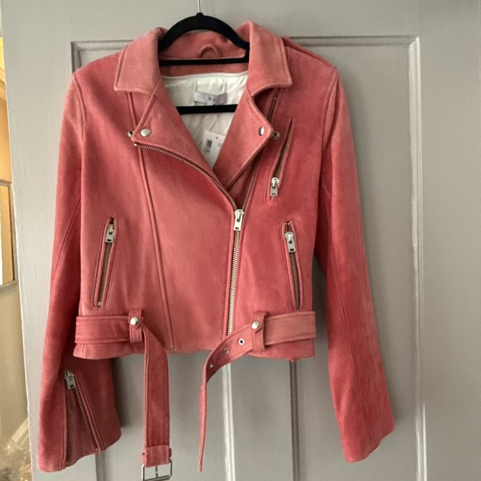 Chaqueta Moto Iro Gamuza Rosa Talla 42 NUEVA Nunca Usada Con Etiquetas Foto 4 de 4