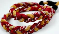 Wholesale Lot 12 Maroon Scarlet Crimson Gold 20 Inch Titanium Sports Necklaces