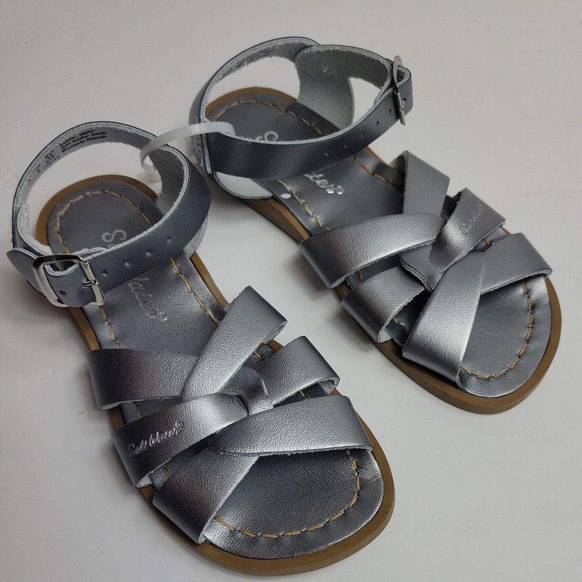 Salt Water Sandals The Original Hoya Sandal Toddler Girl Sz 12 Pewter New