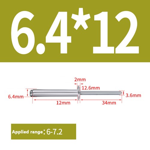 POP RIVETS ALUMINIUM STEEL DOME HEAD BLIND 3mm,3.2mm,4mm,4.8mm,5mm,6mm STANDARD - Picture 63 of 66