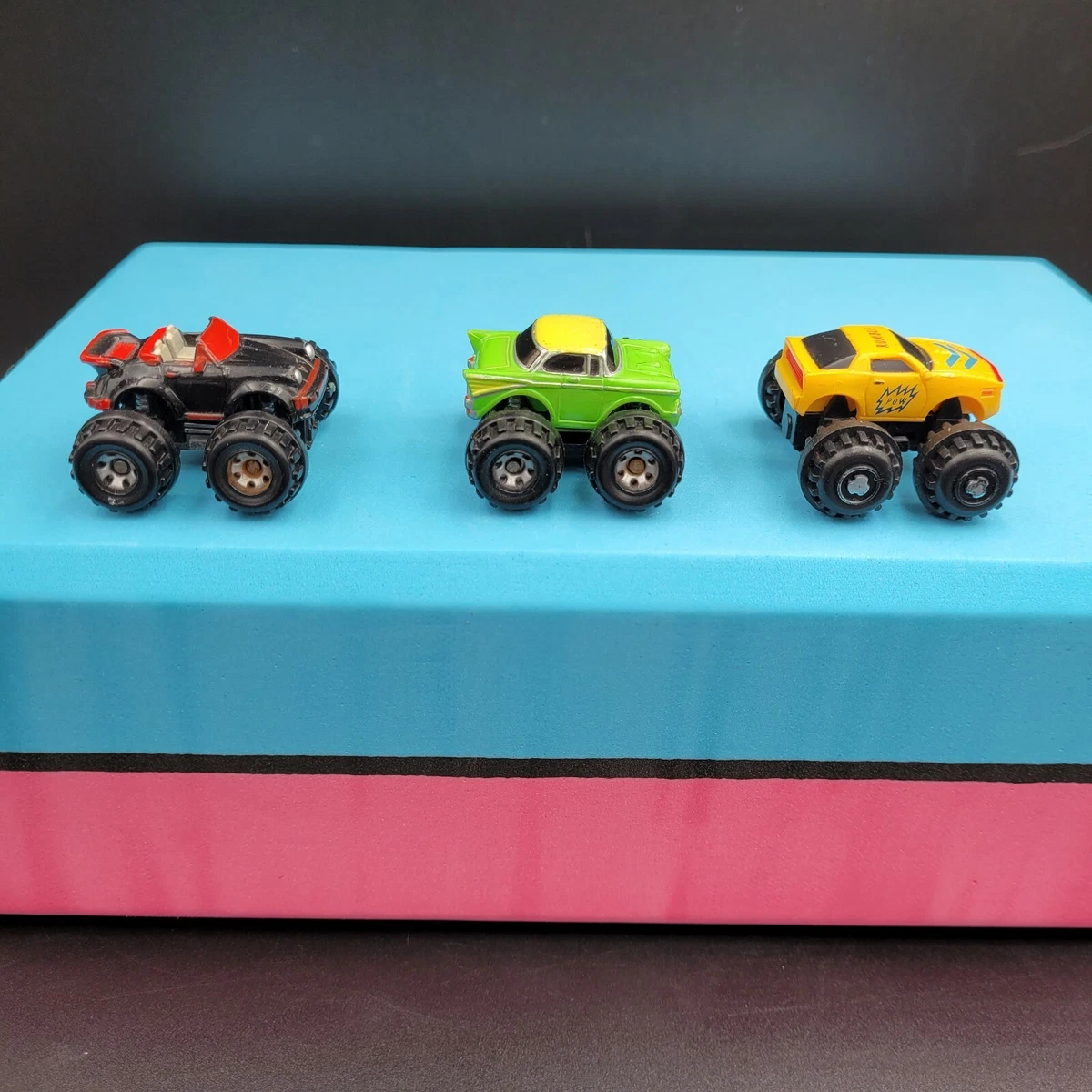 1988 Vintage Galoob Micro Machines SUPER 4x4 Monster Trucks Set Of 3 Toy Cars