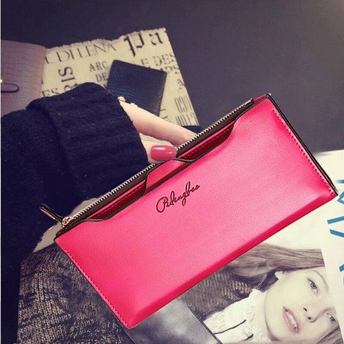 Women PU Leather Slim Wallet Ladies Long Clutch Card Holder Purse Handbag Bag US - Picture 3 of 25