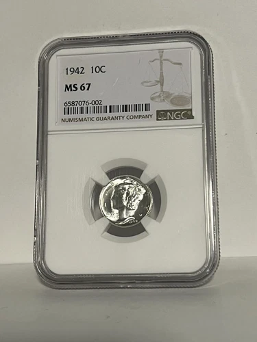 1942 P Mercury Dime NGC MS67