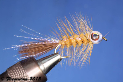 Fliegentom Streamer 3 Stück Fishmask Wooley Bugger hellbraun