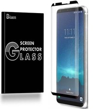  2-PACK BISEN LG V30 Tempered Glass 3D Curved FULL COVER Screen Protector Saver