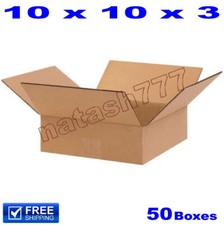 50 - 10x10x3 Cardboard Boxes 32-ECT Mailing Packing Shipping Corrugated Carton