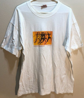 Athens Marathon Zoe Runners Running Men Greece White T-Shirt XL