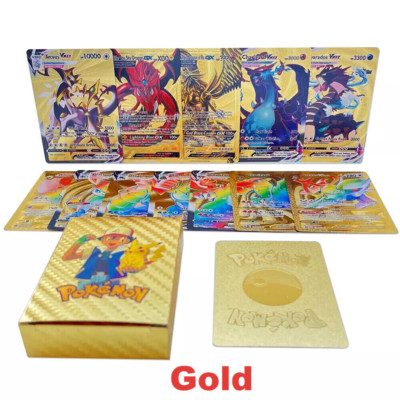55PCS Pokemon Card Foil GOLD PACK 55 CARDS TCG GX Vmax GX Card