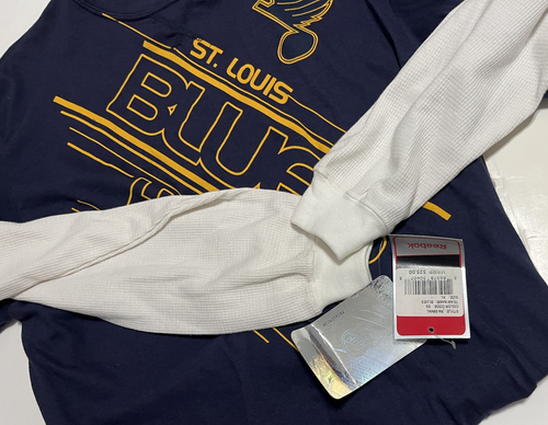 ST LOUIS BLUES YOUTH Boy Face Off Long Sleeve Splitter T-Shirt XL Reebok NEW TAG - Picture 5 of 14