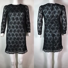 Vtg Dolce & Gabbana D&G Black Blue Lace Dress M