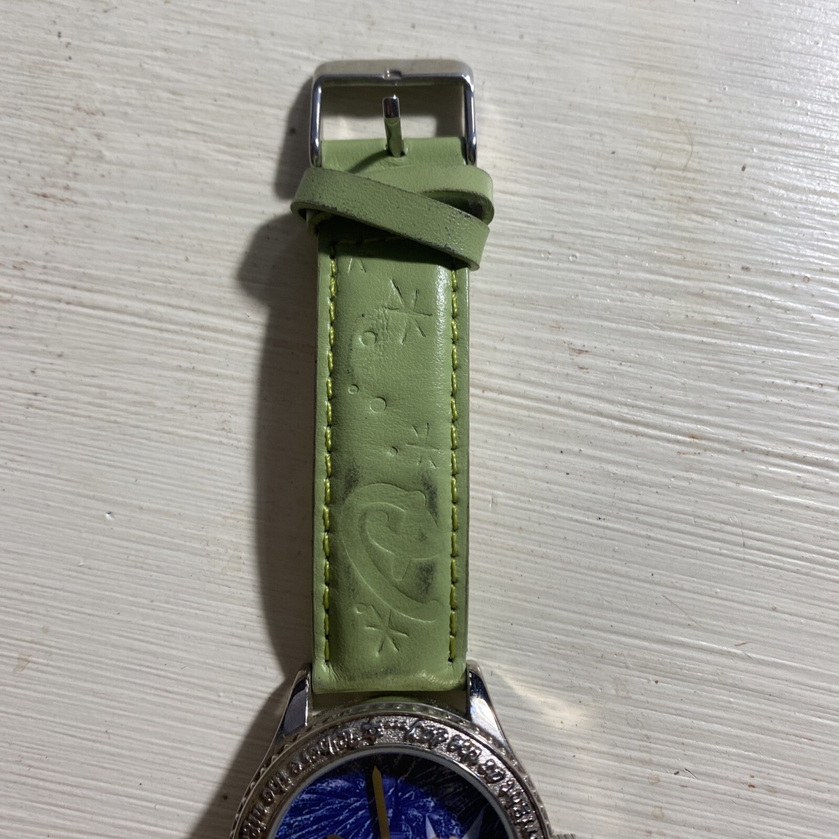 Disney Tinkerbell Blue Dial Crystal Accent Bezel 