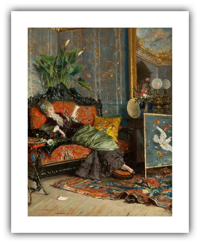 Lucius Rossi : "Young Woman Reading" (1875) — Giclee Fine Art Print - Picture 5 of 7
