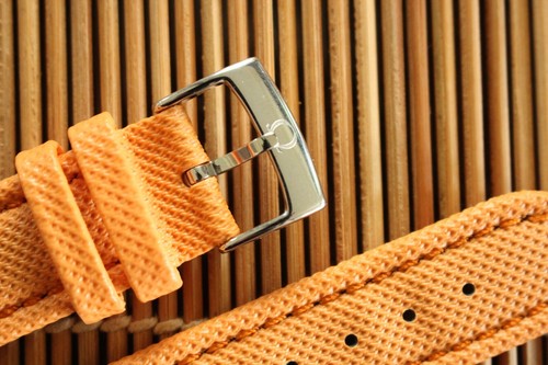 20MM AQUA SILVER BUCKLED ORANGE WATERPROOF WATCH BAND WATCHBAND STRAP FOR OMEGA - Picture 2 of 4