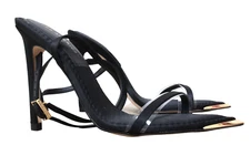 Good American ON POINT ANKLE STRAP HEELS GA020R-X BLACK001 Size 7