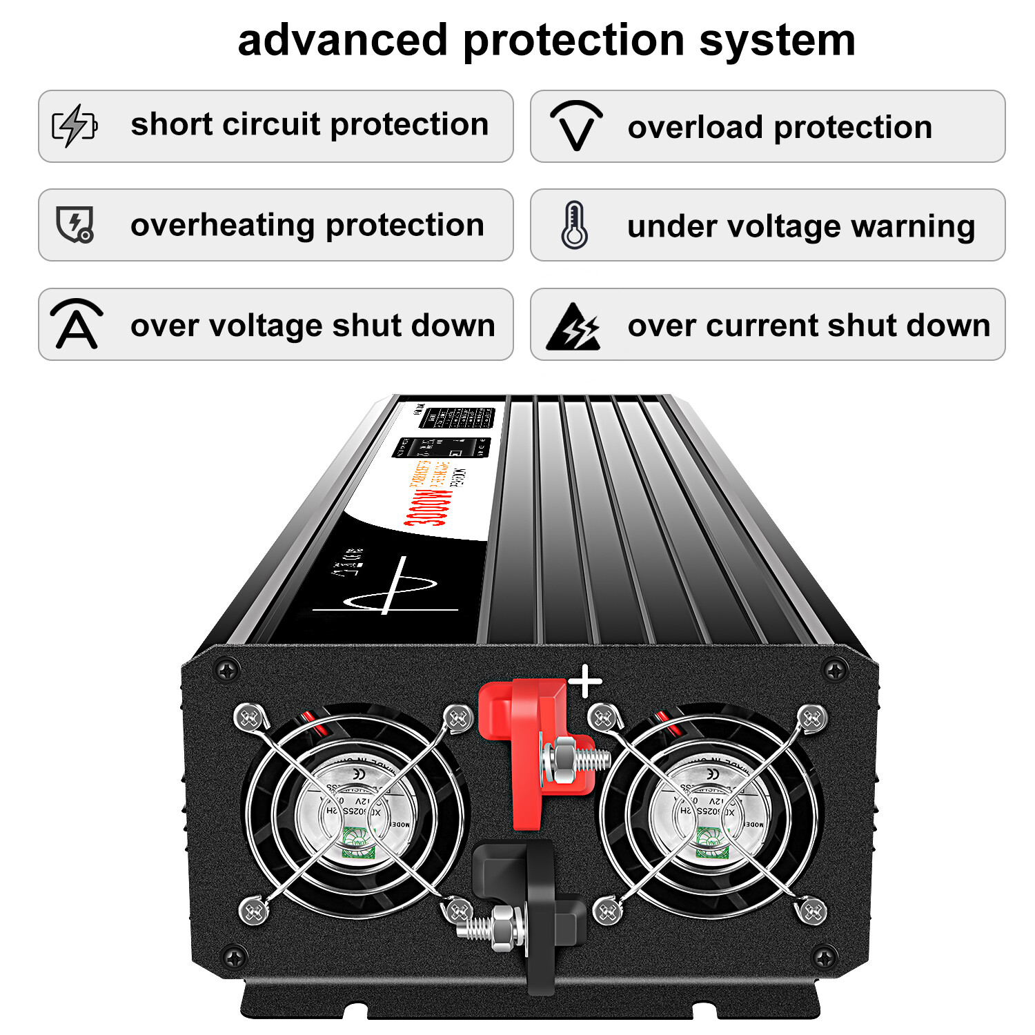 SWIPOWER Pure Sine Wave Power Inverter DC 12v/24v/48v to AC 120v/220v ...