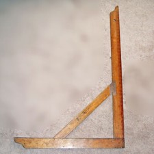 Antique Extra Large 36" Butcher Brand Brass Plated Maple Glazier Square