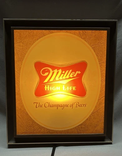 Vintage HTF 1960's Miller Life Lighted Beer Pub Sign F-1116 - WORKS
