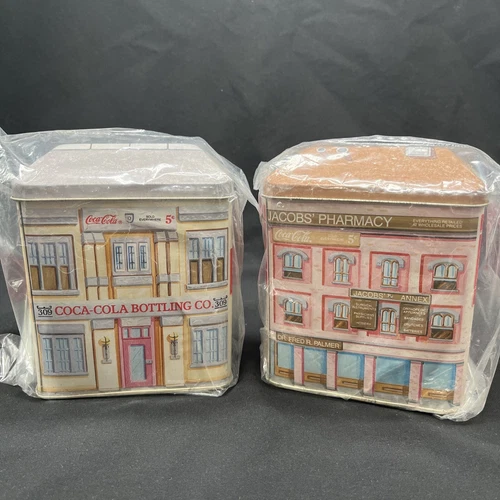 Vintage Bristol Ware Coca-Cola Tins Bottling Co, Jacob's Pharmacy Tins