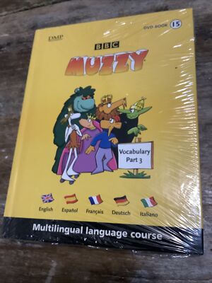 BBC Muzzy and Interactive DVD book 15 vocabulary part 3 language French Spanish+