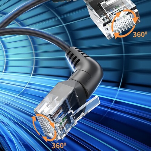 CAT6A Ethernet Cable 360 Degree Rotatable LAN Networking Cable 10Gbps 500MHz - Afbeelding 2 van 14