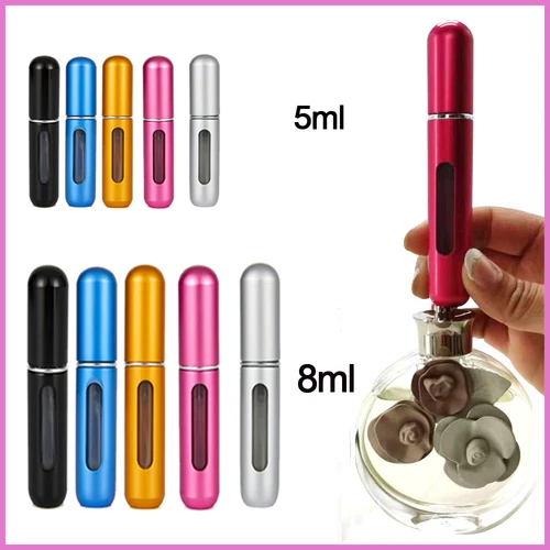 5Pcs Mini Refillable Travel Portable Perfume Atomizer Bottle Spray Pump Case - Picture 1 of 11