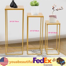 3PCS Golden Metal Stand Wedding Decoration Road Lead Flower Centerpieces Column