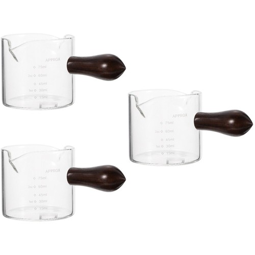 3 PCS Wiederholung Doppelmund-Milchbecher Mit Holzgriff Kaffeemaß Milchkrug - Bild 7 von 12
