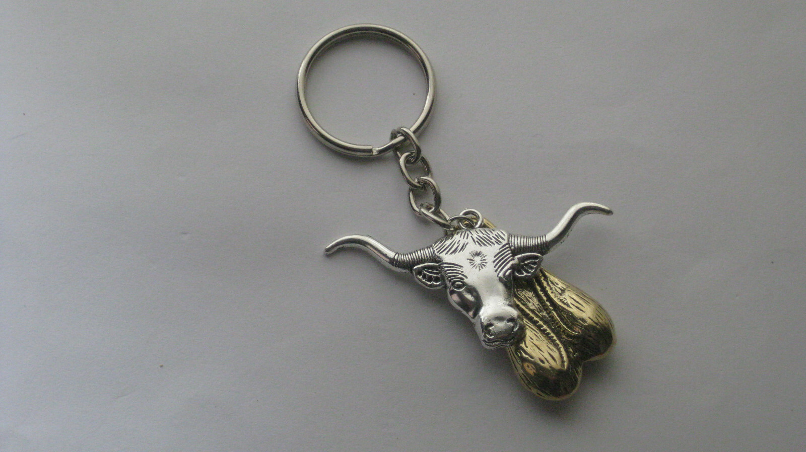 Bull Nuts Steer Cow Brass Balls Key Chain Keychain Keyring Trucker Fob USA Biker