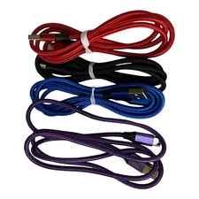 USB Type C Cable Charging C Charger Cord 4 Pack Android Colors:R/Blk/Blu/Prp