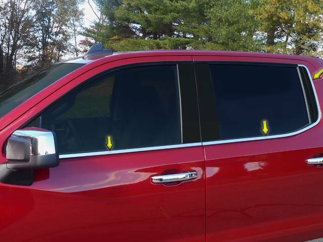 QAA 2019-2020 Fits Chevrolet Silverado 6 piece Stainless Window Sill