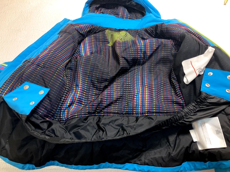 Spyder Girls Kids Boys 14 Insulated Snowboard Ski Jacket Light Blue Coat Hooded - Image 4 of 4