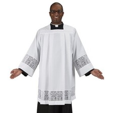 Surplice Latin Cross and IHS Lace XL Church Clergy Cassock Not Included New