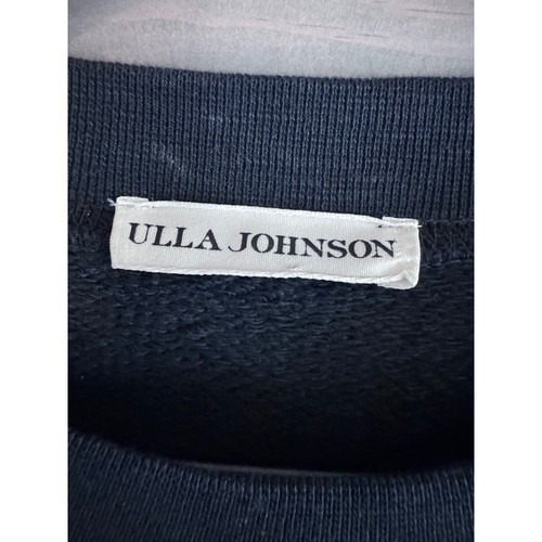Ulla Johnson Black Alair Cotton Puff Sleeve Pullover Sweatshirt Black Large - Picture 5 of 8