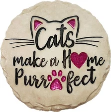 Spoontiques - Garden Décor - Cats Make a Home Purrfect Stepping Stone - Dec