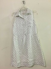 Ann Taylor Loft Size 6 Cream Black Polka Dot 100% Linen Stylish Lined Dress