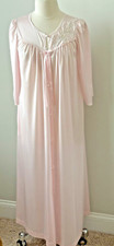 Vintage Lorraine Long Robe S Pink Women Pearl Buttons Applique Lace Bodice