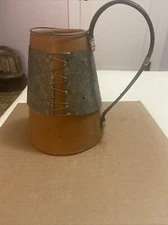 Rustic Terra Cotta Pitcher: Fused Wire Handle. Earthenware. From Philippines