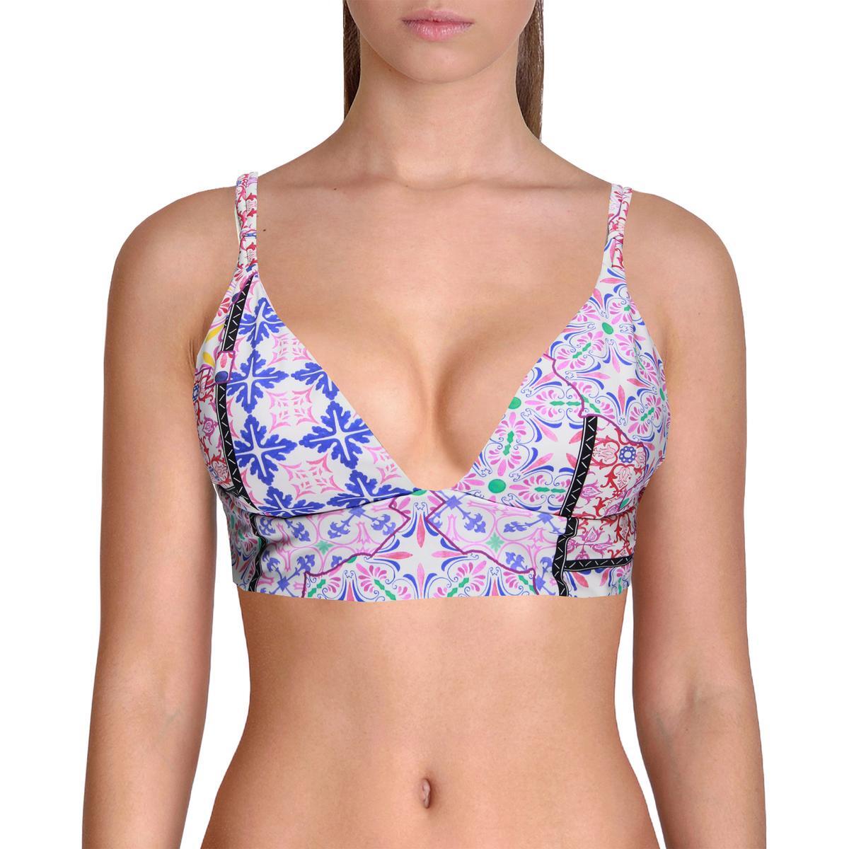 Женский белый купальник на бретельках с принтом Nanette Lepore, разделяющий 6 BHFO 8165