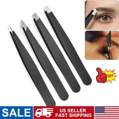 Eyebrow Tweezers Eyebrow Clip 4 pcs/Set Hair Beauty Pluckers Stainless Steel