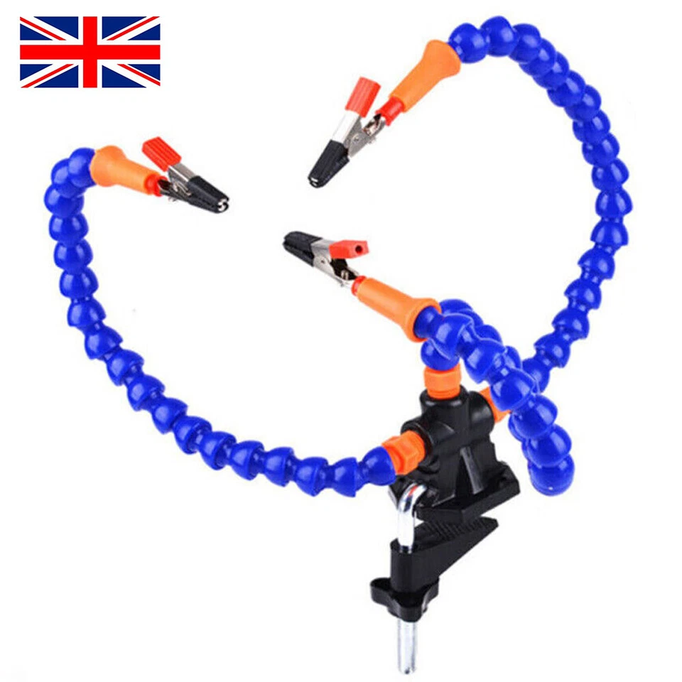 Solder Helping Hands Soldering Third Hand Tool 3 Flexible Arms Clamp Swivel UK