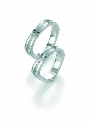 Wedding Rings Breuning Design Collection 5257/5258 IN 585 Gold 14 CT White Gold - Picture 2 of 2