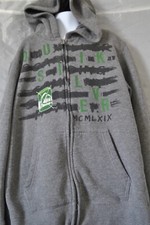 Youth/Kids Hoodie Jacket by Quicksilver size M Gray/black/Green in color