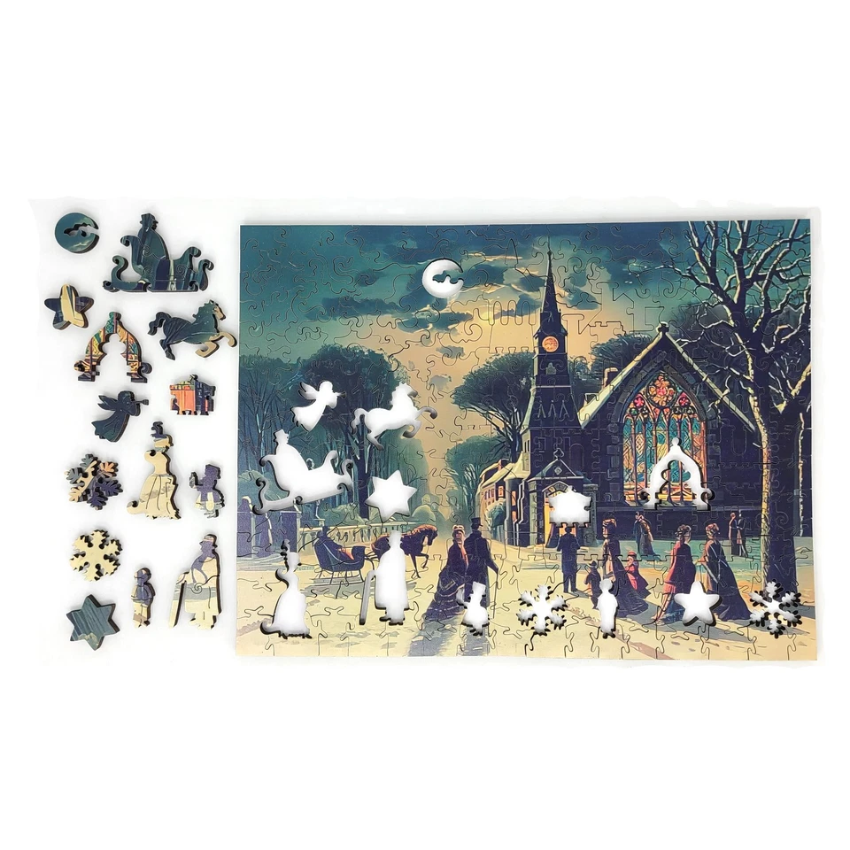 Rompecabezas de madera para adultos de FoxSmartBox - 200 piezas - Nochebuena Foto 2 de 4